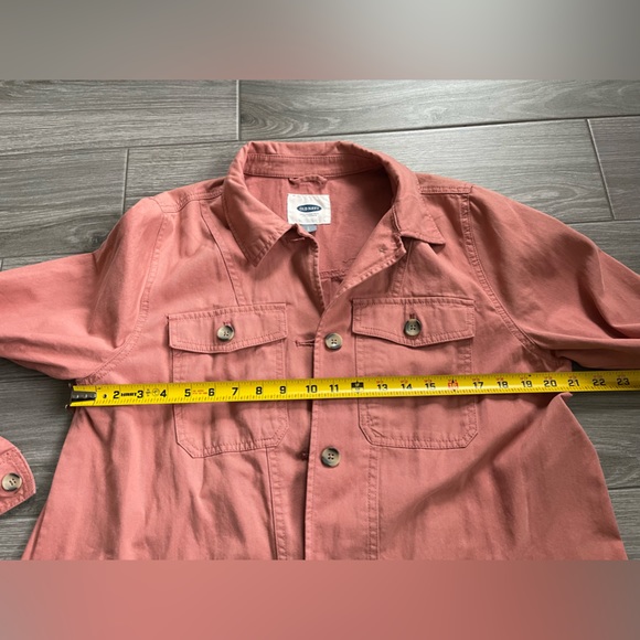 Colorful Oversized Denim Shirt/Jacket, Old Navy Size Large—Light Coral/Pink - Picture 11 of 12